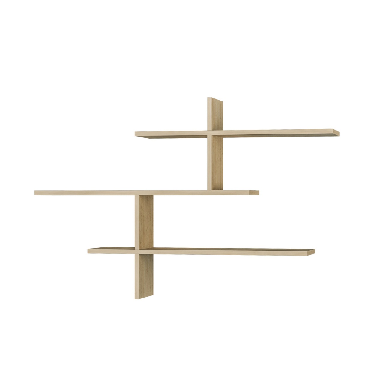 Rafturi perete, Modern Edge, UnicUtil, 123 x 80 x 22 cm, Stejar