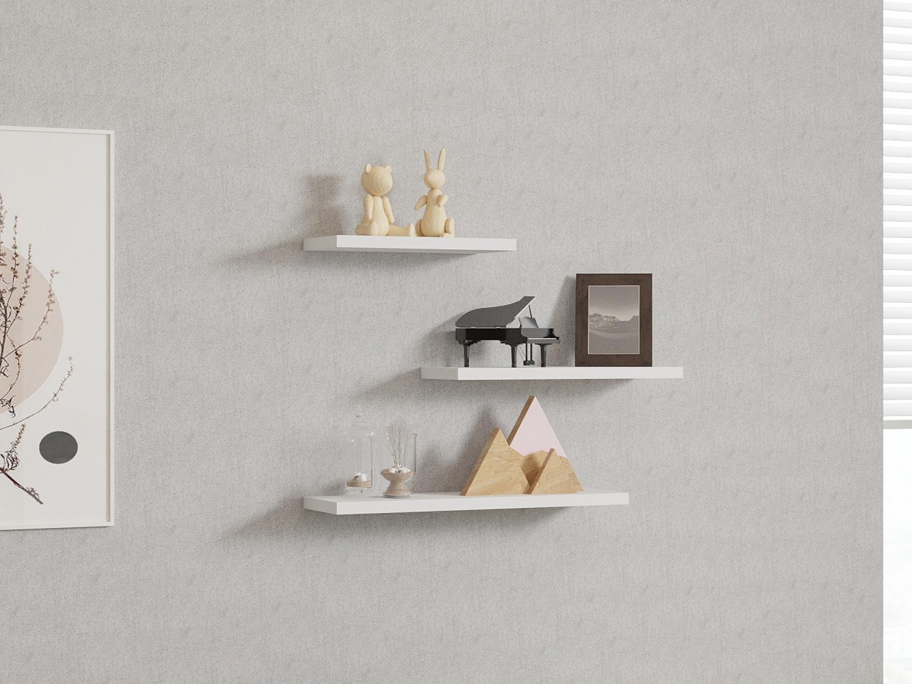 Rafturi perete, Modern Edge, UnicUtil, 30 x 14 x 2 cm, Alb