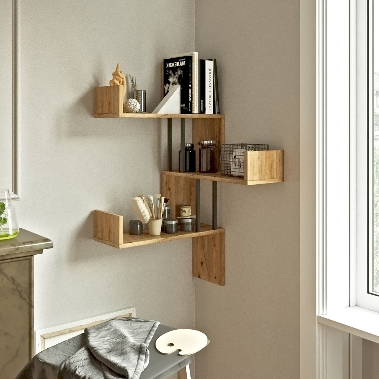 Rafturi perete, Timber Strength, UnicUtil, 60 x 109 x 60 cm, Pin