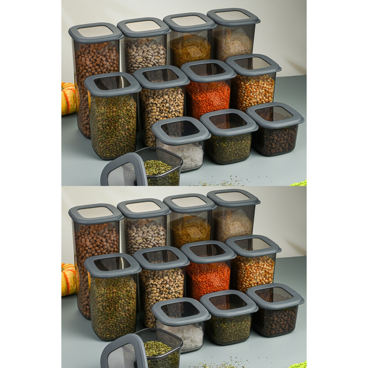 Set 24 recipiente alimentare , UnicUtil, Durable Spacious, Antracit