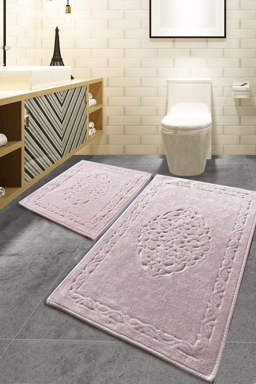Set covorase baie 2 piese, Premium Feel, UnicUtil, Powder, Multicolor
