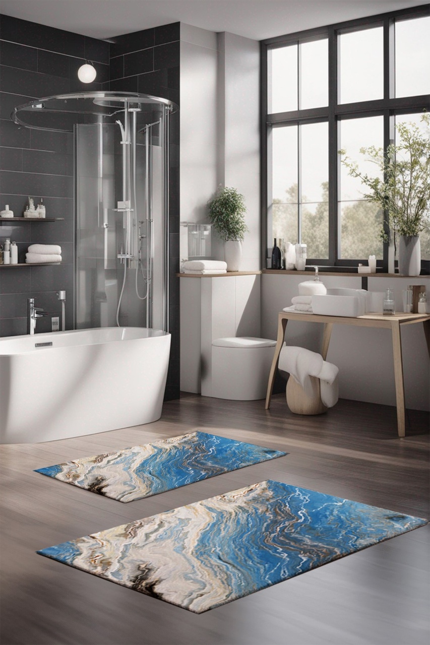 Set covorase baie 2 piese, Sophisticated Texture, UnicUtil, Multicolor
