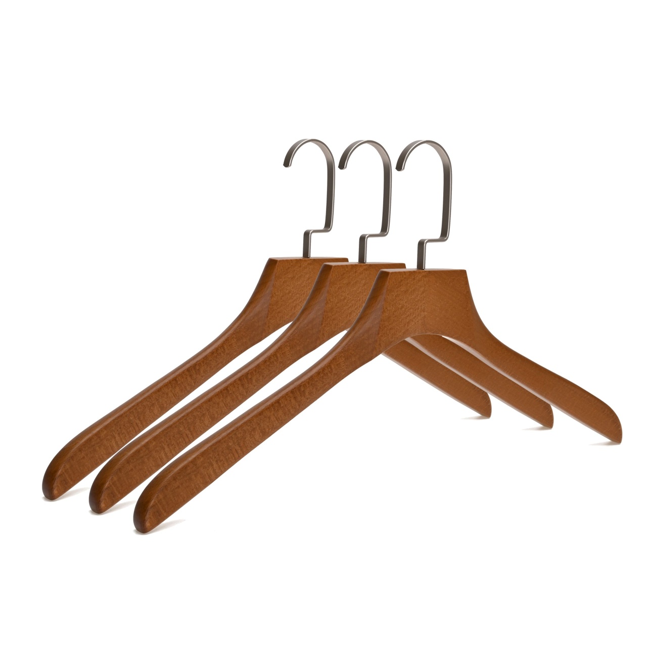 Umeraș de lux din lemn maro vintage cu cârlig rotativ, umeri lați și design modern, 1 bucata