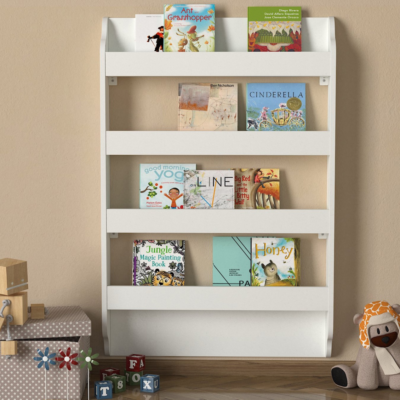Bibliotecă, Tiny Tales, UnicUtil, 80 x 12 x 120 cm, Alb