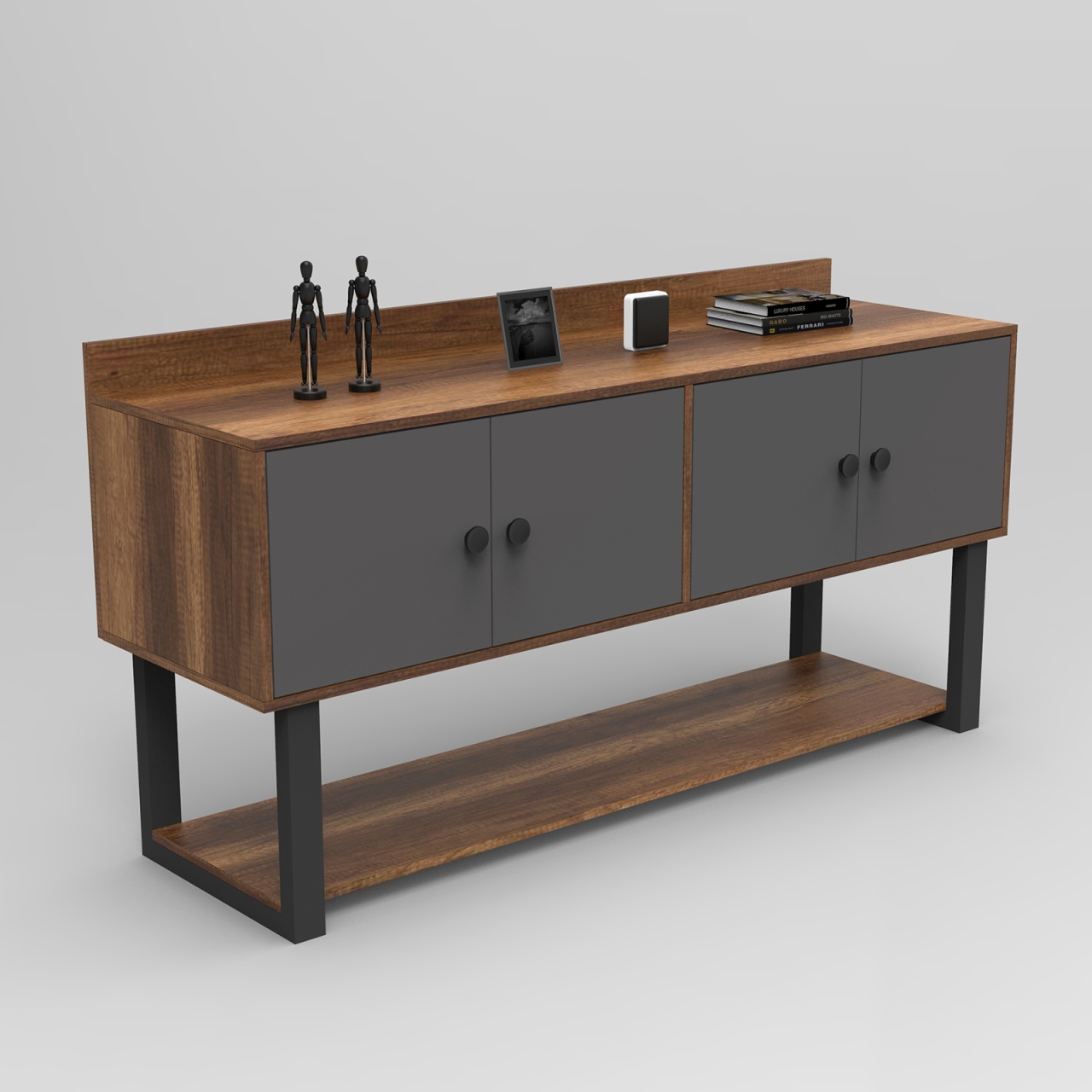 Consola UnicUtil Nuc - Gri Antracit 180 x 53.8 x 93.2 cm