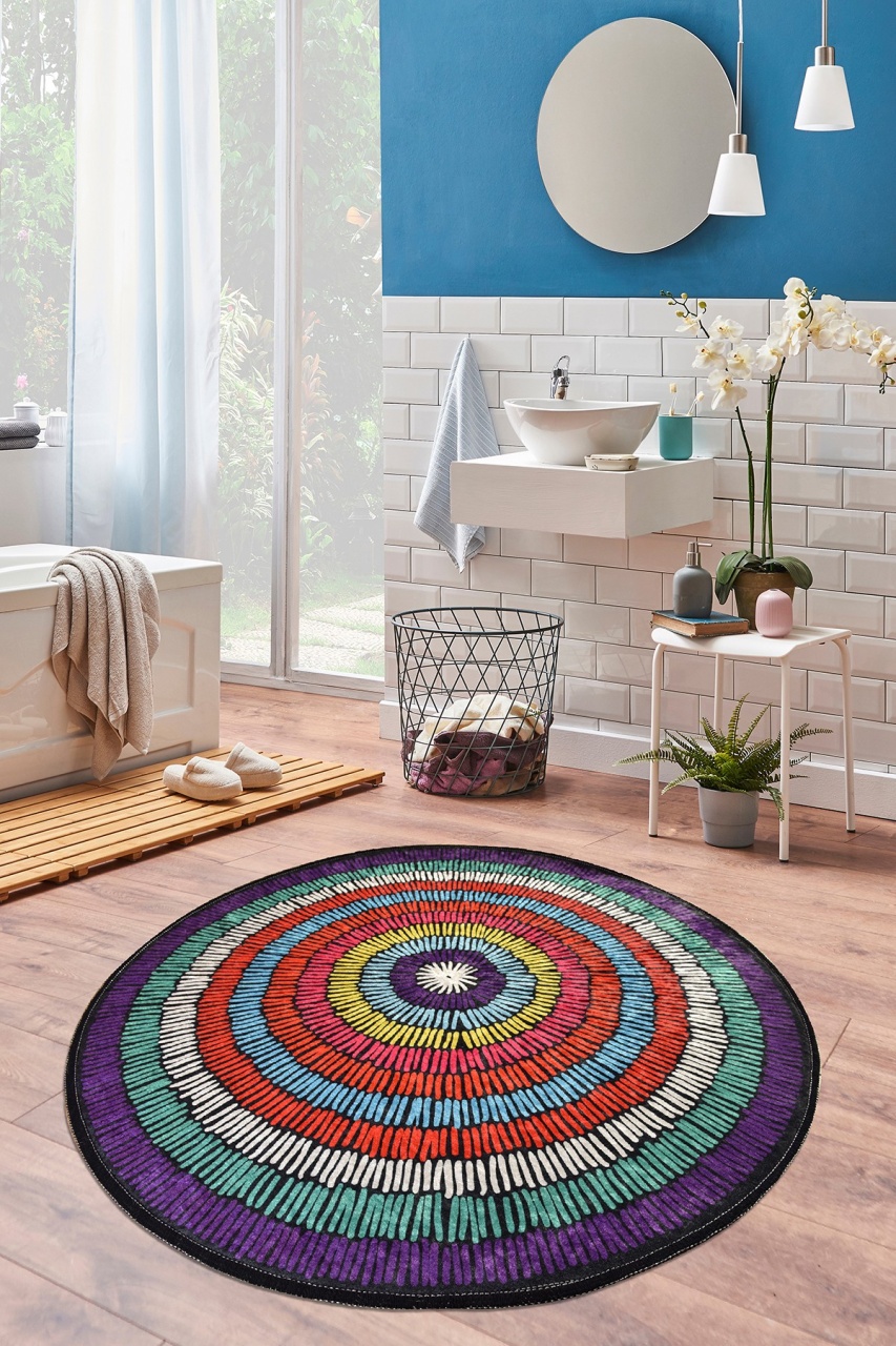 Covoras de baie, Sophisticated Texture, 100 cm, UnicUtil, Multicolor