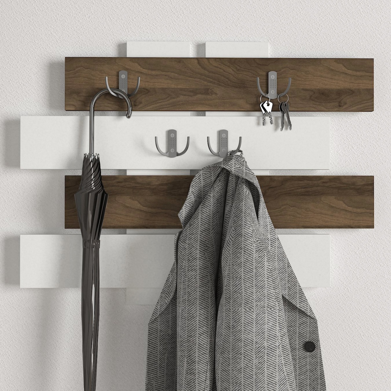 Cuier, Bold Hooks, UnicUtil, 80 x 60 cm, Alb-Maro