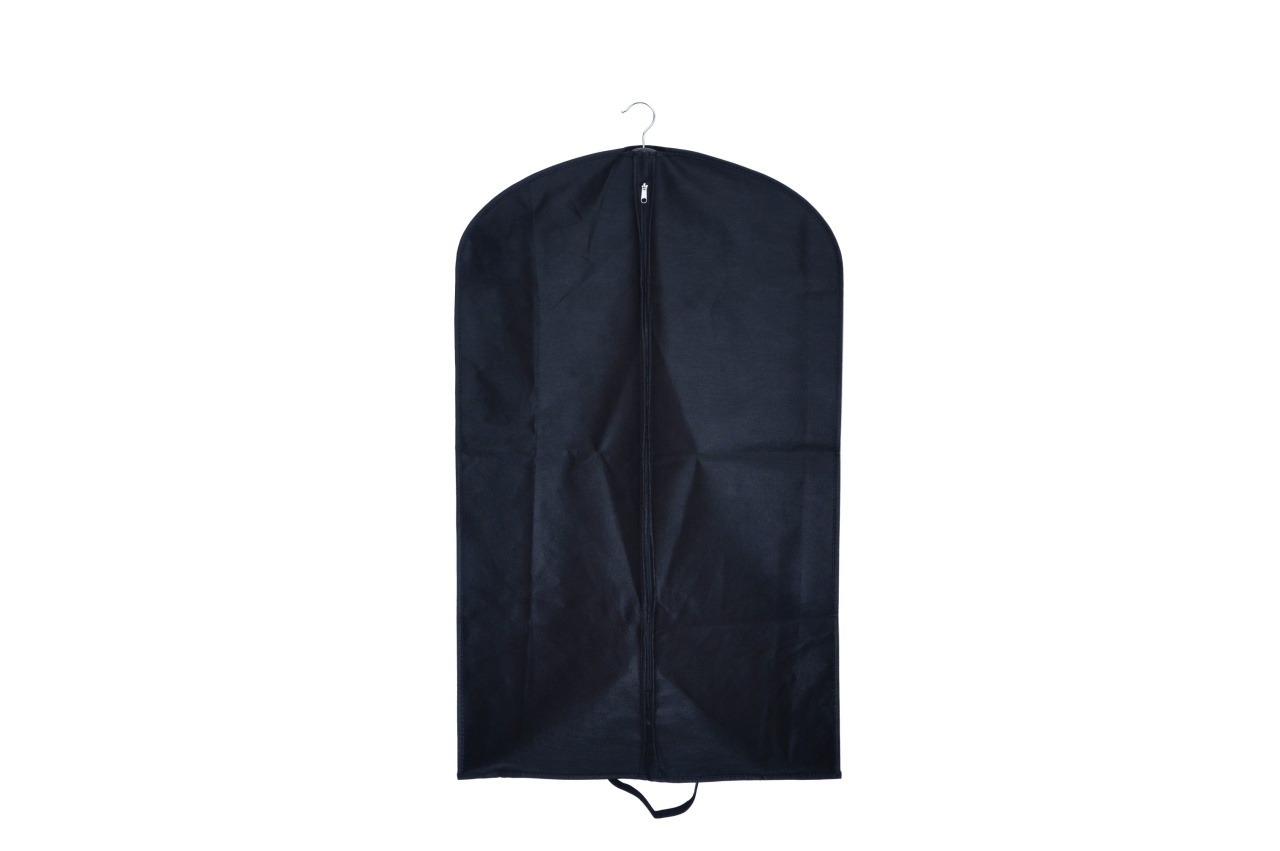 Husa pentru costum, cu maner, din material netesut, Polipropilenă, 60 x 100 cm, Negru