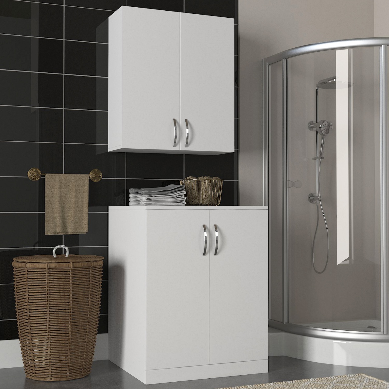 Organizator, Duo Cabinet, UnicUtil, 70 x 67 x 170 cm, Alb