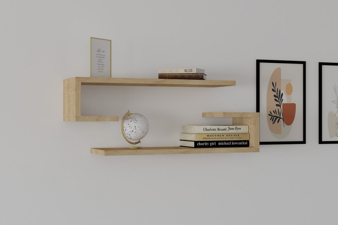 Rafturi perete, Timber Base, UnicUtil, 60 x 15 x 19 cm, Stejar