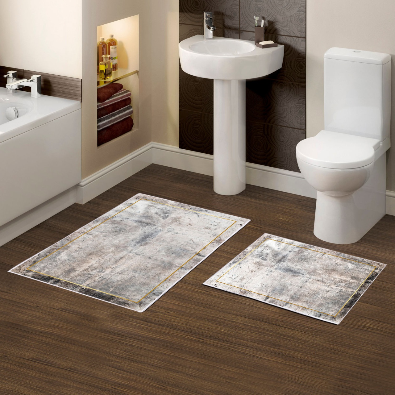 Set covorase baie 2 piese, Chic Finish, UnicUtil, Multicolor