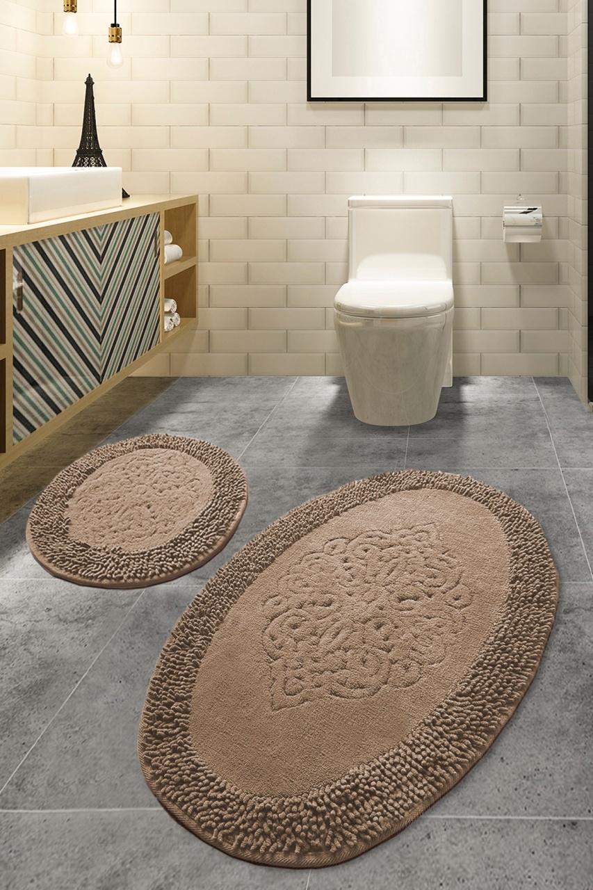 Set covorase baie 2 piese, Modern Look, UnicUtil, Bej, Multicolor