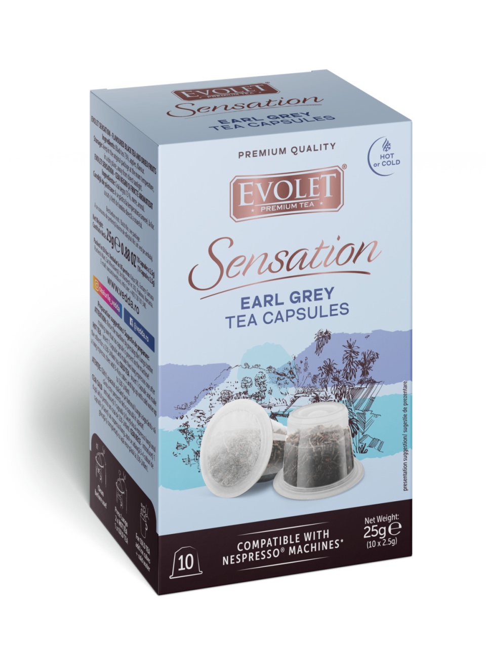 Ceai Evolet Sensation Black Tea Earl Grey 10 Capsule X 2.5g