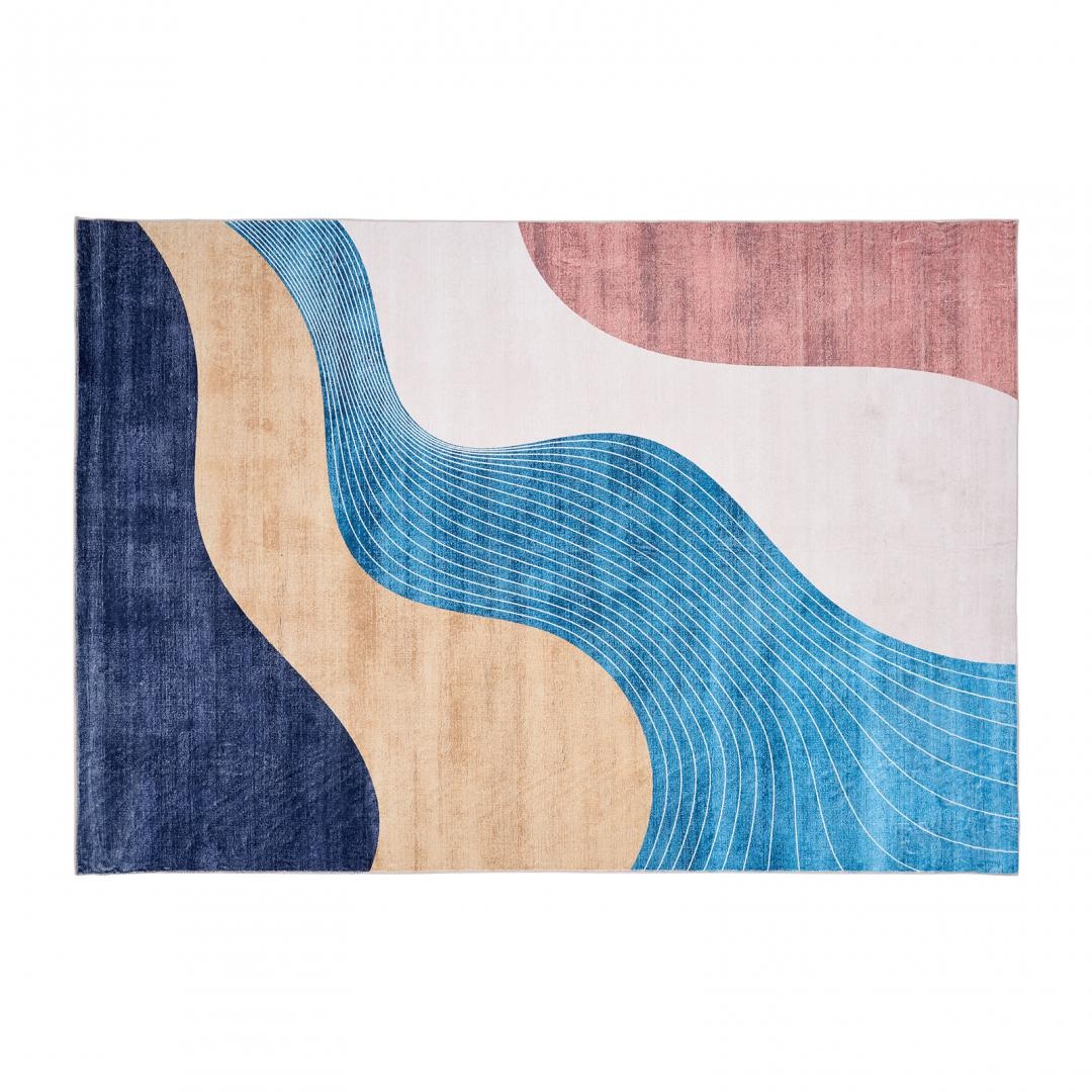 Covor printat, FLOW 200x300 cm, lavabil cu spate antialunecare, inaltime fir 3mm