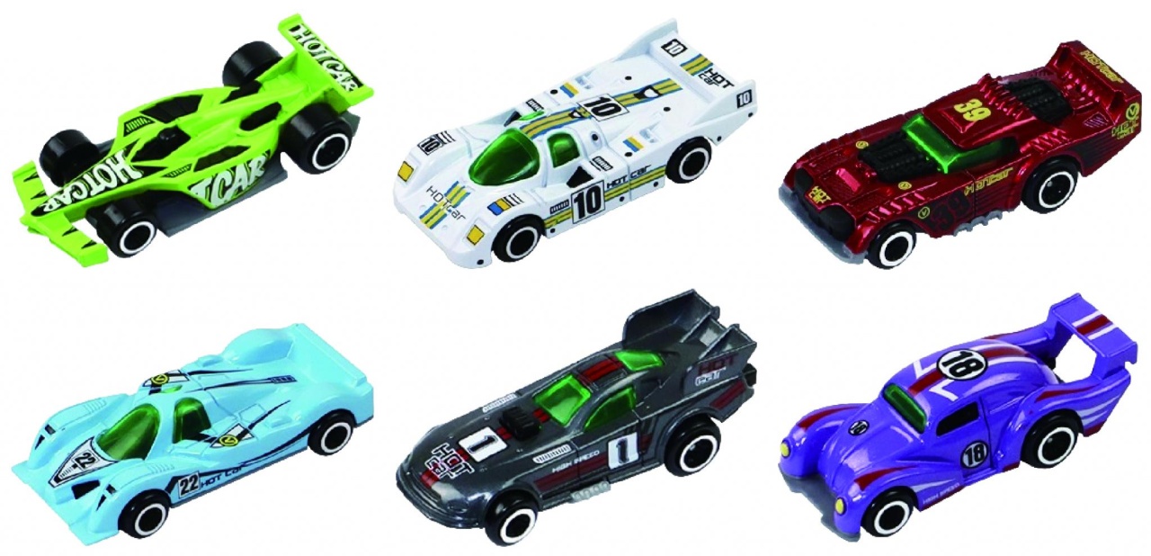 MACHETA DIE CAST, SET 6 MASINI CURSE, SCARA 1/64, 7.5CM, DIVERESE MODELE SI CULORI- VERDE, ALB, ROSU, BLEU, GRI, ALBASTRU, GALBEN, PORTOCALIU, NEGRU,
