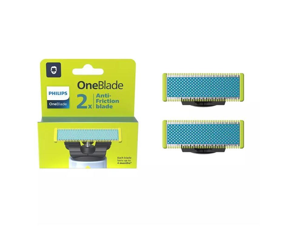 Rezerva OneBlade QP225/50, pentru piele-ultra sensibila, otel inoxidabil, umed si uscat, kit 2 lame,compatibil cu Philips OneBlade si OneBladePro,