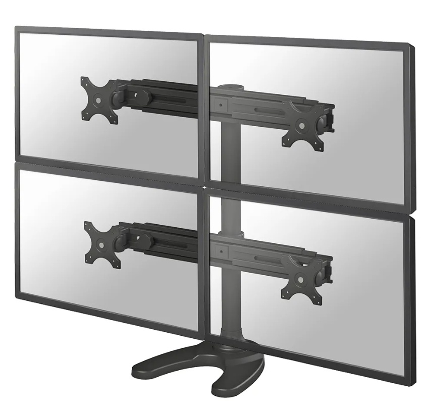Suport cvadruplu monitor de birou Neomounts FPMA-D700DD4; pentru display-uri cu diagonale 19"-30", sistem de prindere VESA 75x75~100x100, greutate
