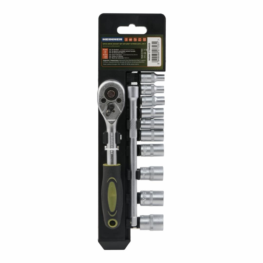 HEINNER SET 12 PIESE 1/4"+ext. CR-V