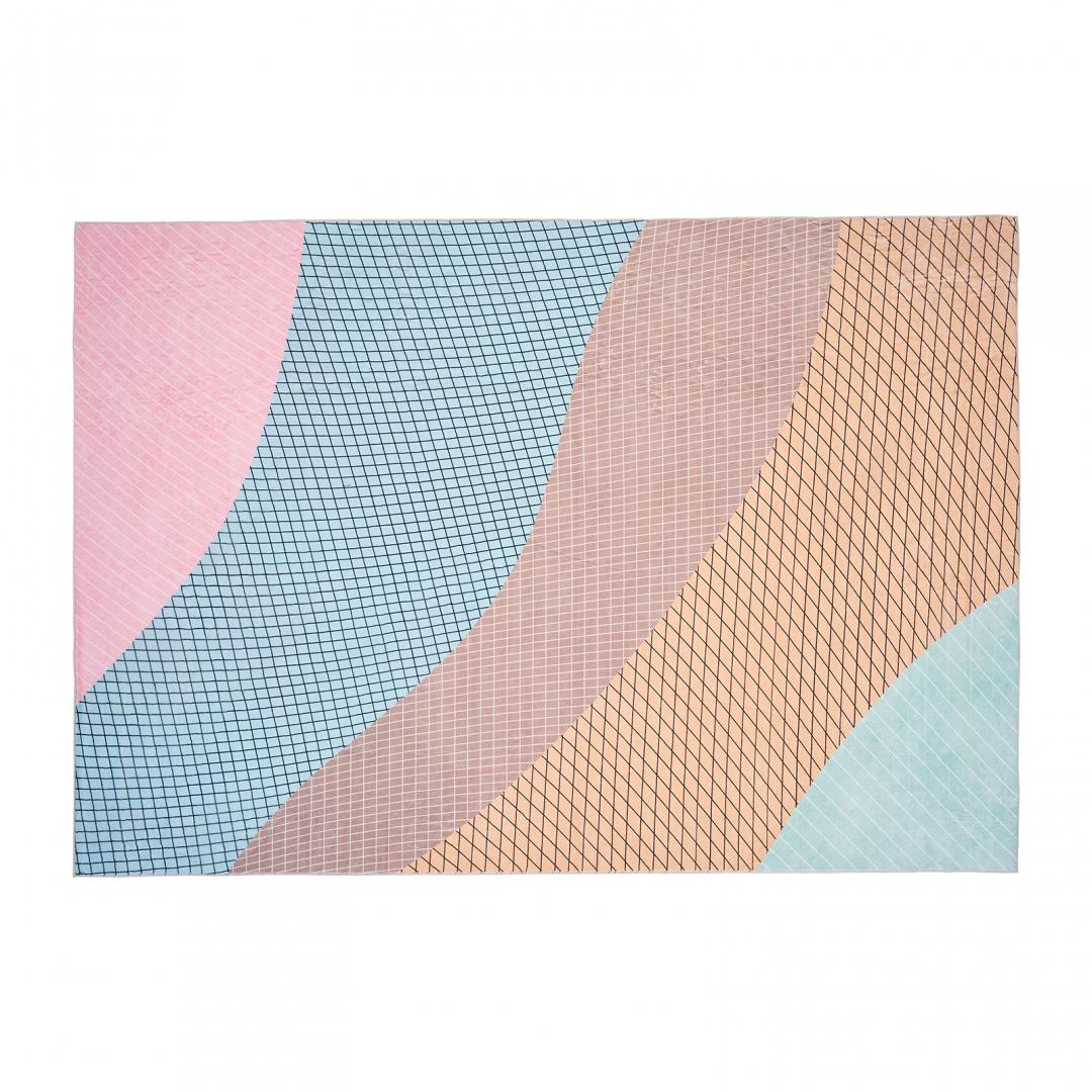Covor printat, RAINBOW 160x230 cm, lavabil cu spate antialunecare, inaltime fir 3mm