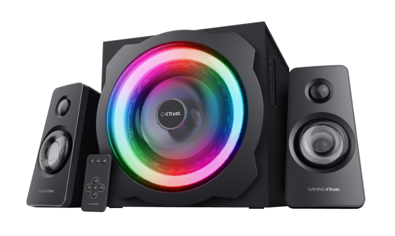 Sistem 2.1Trust GXT629 Tytan cu fir, USB 2.1, putere maxima RMS 120W, frecventa raspuns 20 Hz - 20.000 Hz, negru