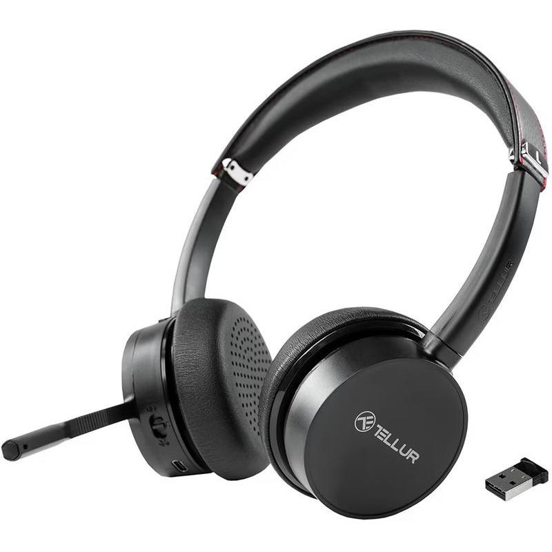 Casti Over-ear TELLUR Voice Pro, Wireless, Noise-canceling, Negru
