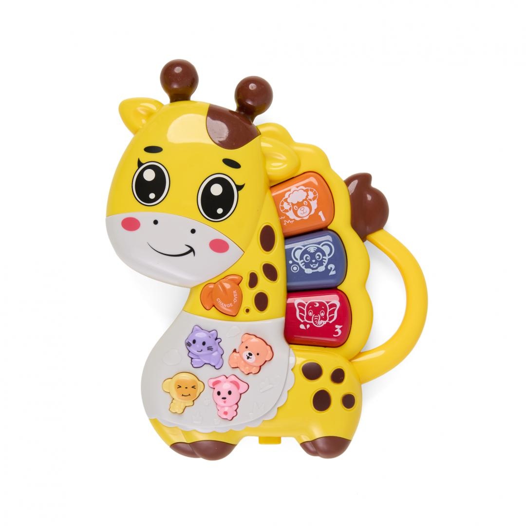 JUCARIE GIRAFA CU LUMINI SI SUNETE, GALBENA, MOMKI