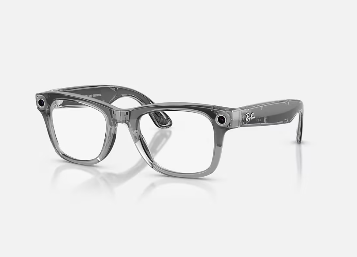 Ray-Ban Meta Wayfarer Gen 2 AI Glasses Shiny Transparent Grey/Sapphire Transitions RW4012 6840MF 53