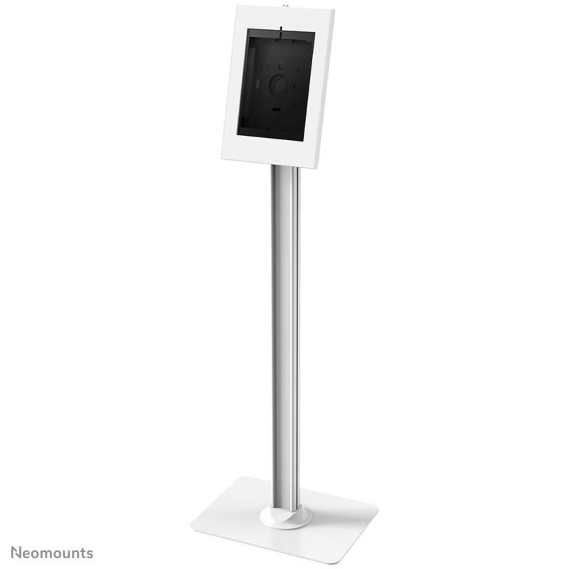 Stand podea fix pentru tablete Neomounts FL15-650WH1; pentru display-uri cu diagonale 9,7"-11", sistem de prindere VESA 75x75~75x75, tilt +75°,
