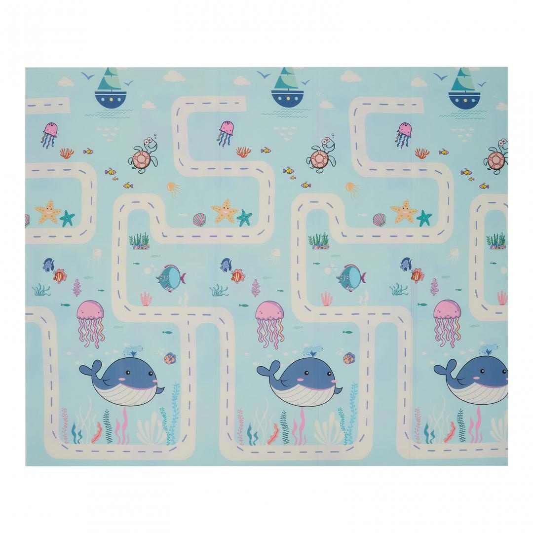 Covor de joaca pentru copii U-Grow, din spuma, pliabil, 2 fete, impermeabil, izolant, 180 x 200 x 1 cm