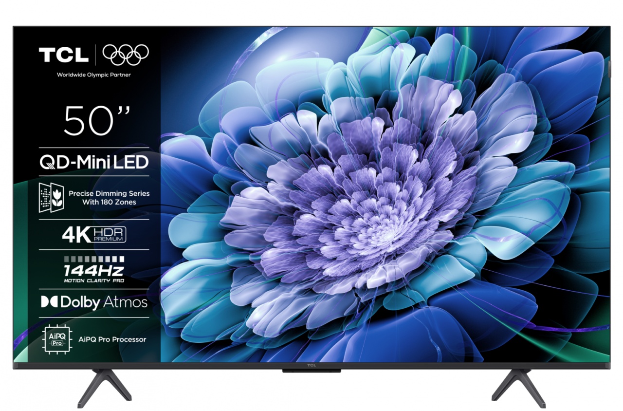 Televizor TCL QD-MiniLED 50C61K, 126 cm, Smart Google TV, 4K Ultra HD, 144Hz
