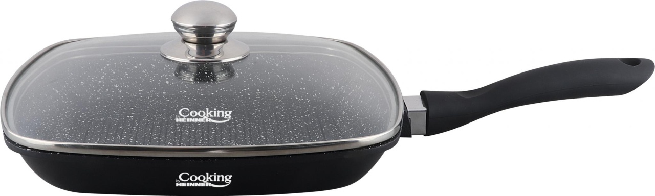 TIGAIE GRILL ALUMINIU + CAPAC 28 x 4.5 CM , DARK LINE, COOKING BY HEINNER