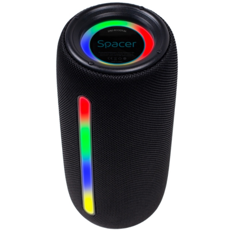 Boxa Spacer portabila bluetooth, ROCKER-BK, RMS: 10W (5W x 2), RGB, acumulator 1800mAh, timp de functionare pana la 5 ore, pana la 10m, AUX, FM
