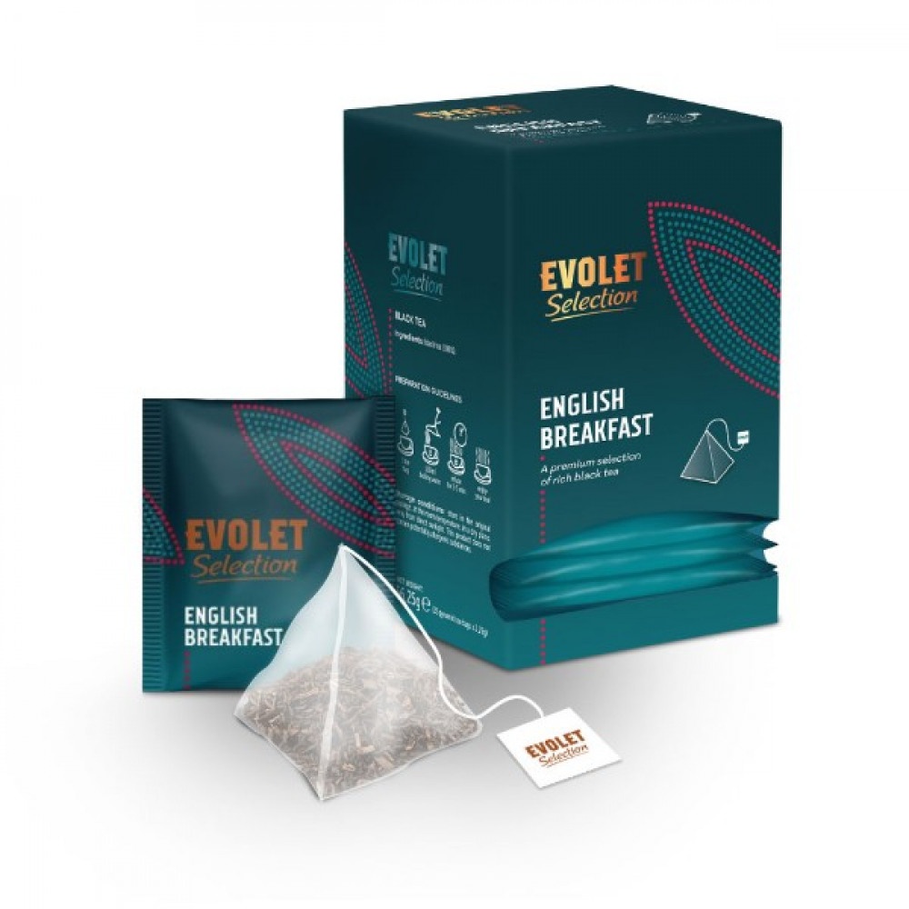 Ceai mic dejun English Breakfast Evolet Selection Piramida 25plicuri x2.25g