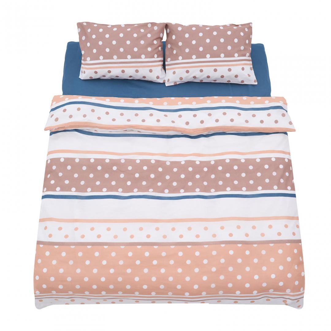 Lenjerie dubla 100% bumbac 4 piese, Polka
