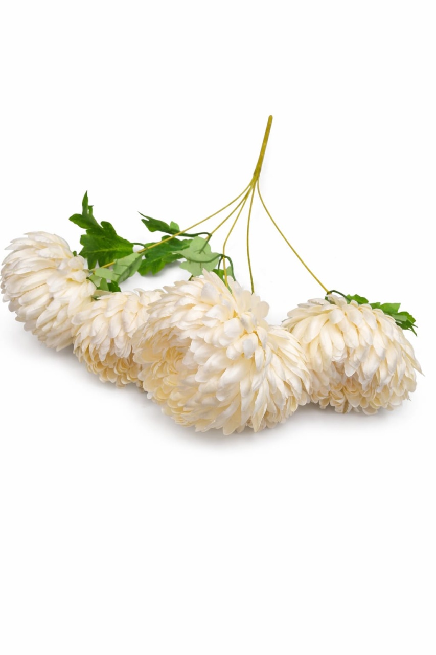 riflaje Flori artificiale - Buchet crizanteme crem cu frunze 83024-5