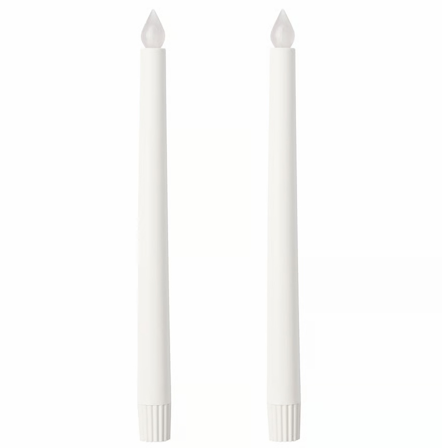 PC1 - Set 2 lumanari subtiri albe cu led
