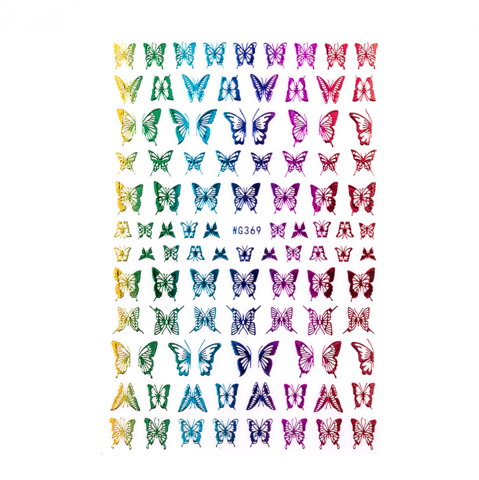 Abtibilduri unghii SensoPRO Magic Butterfly, model WG369 Rainbow kitunghii imagine noua