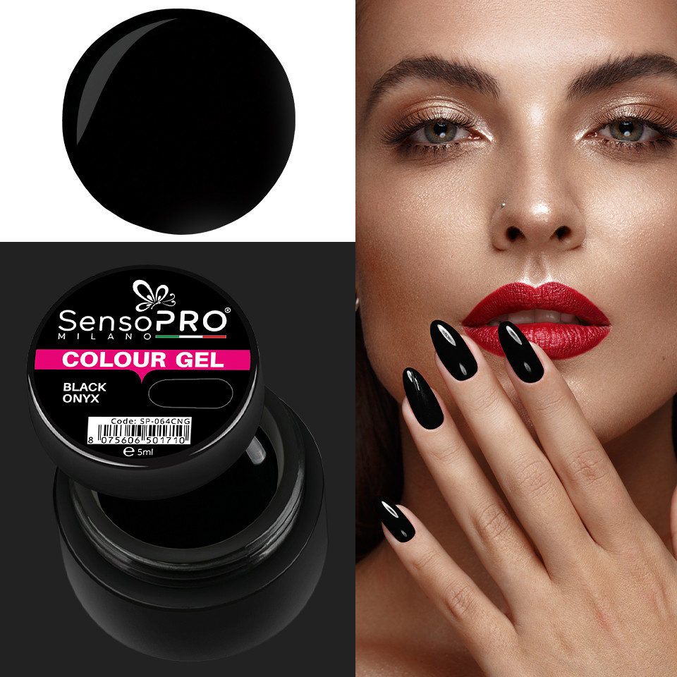 Gel UV Colorat Black Onyx 5ml, SensoPRO Milano