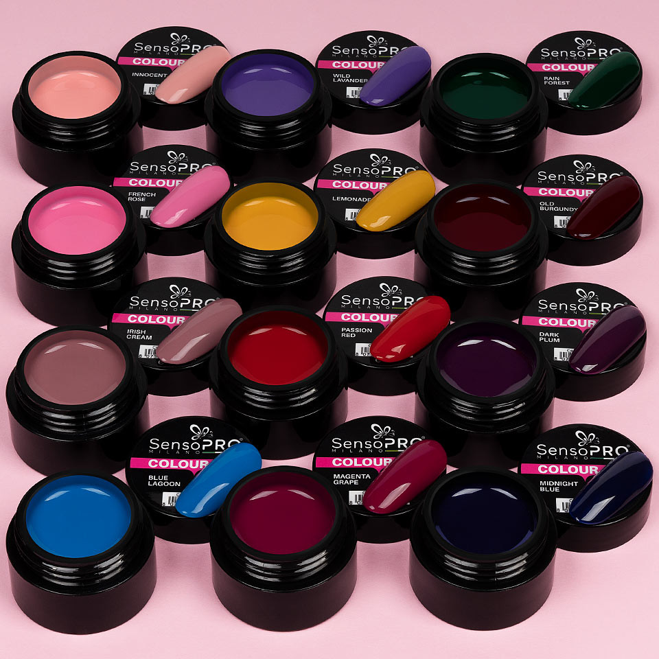 Set 12 Geluri UV Colorate Pure Colours Collection, SensoPRO Milano