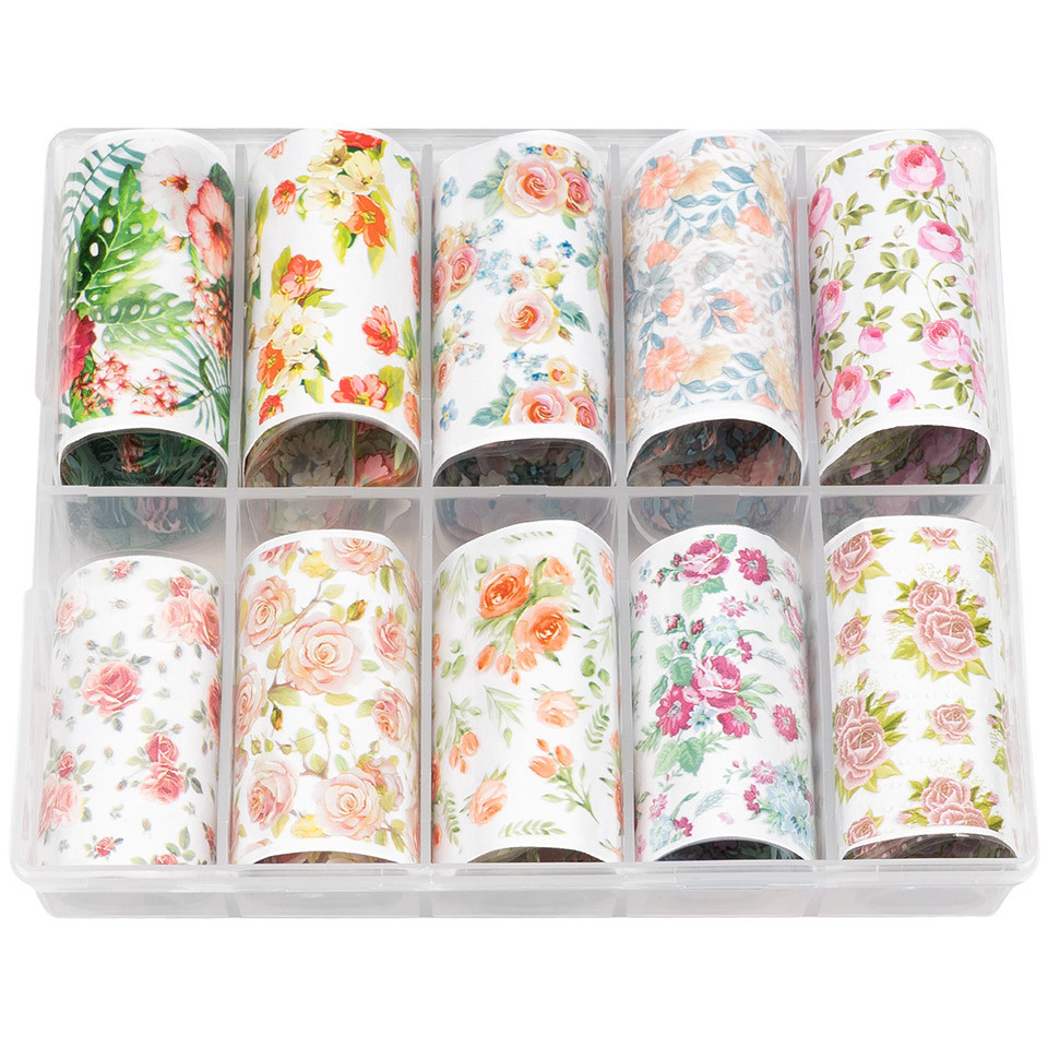Set folii transfer luxorise flower power, 10 buc