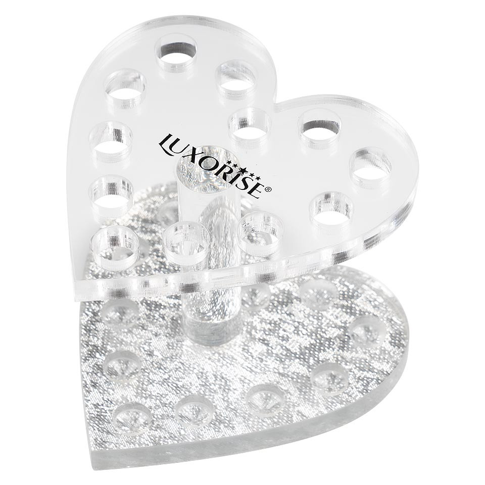 Suport pensule unghii si ustensile manichiura Silver Heart LUXORISE, 12 sloturi Accesorii imagine noua
