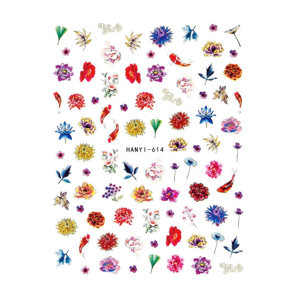 Abtibilduri Unghii SensoPRO Milano Flower Box, model HANYI-614