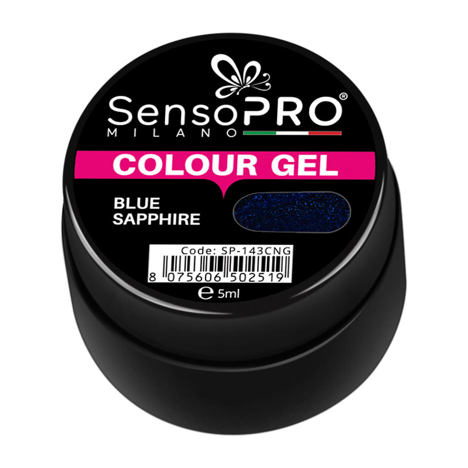 Gel UV Colorat Blue Sapphire 5ml, SensoPRO Milano