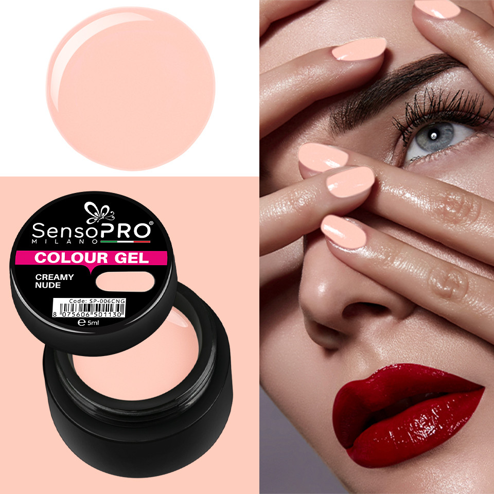 Gel UV Colorat Creamy Nude 5ml, SensoPRO Milano