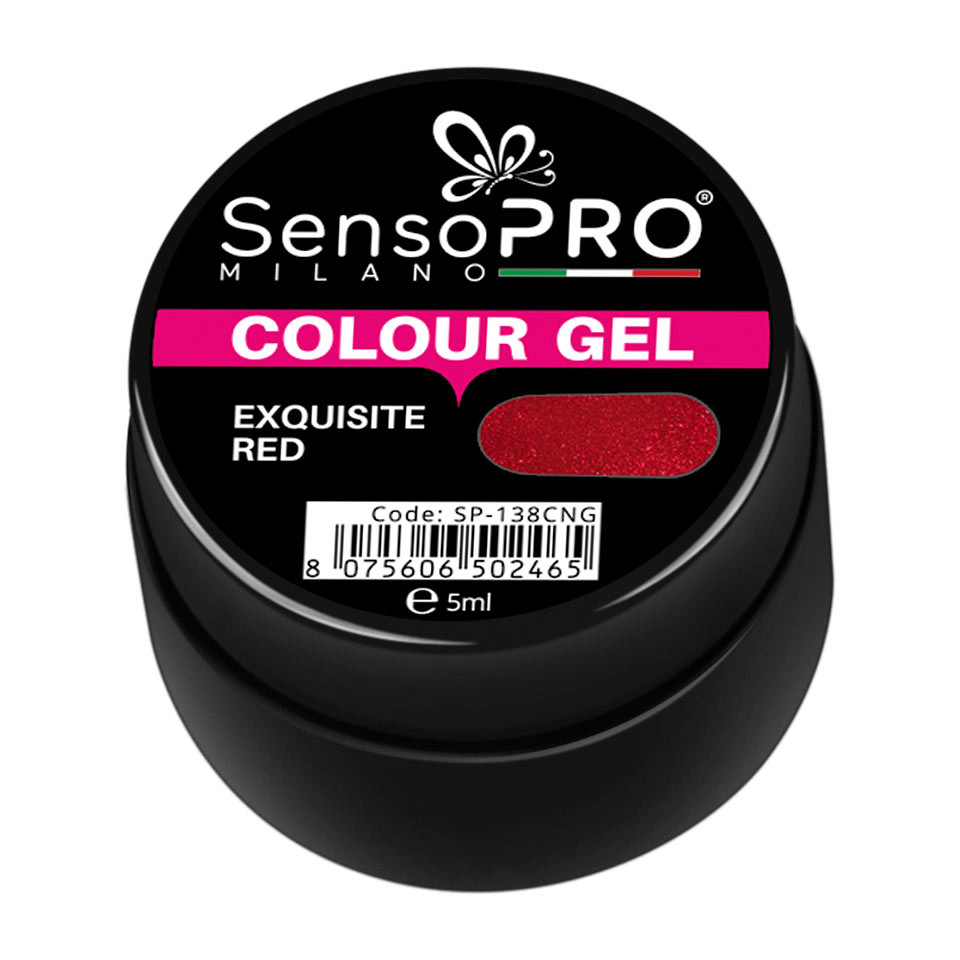 Gel UV Colorat Exquisite Red 5ml, SensoPRO Milano