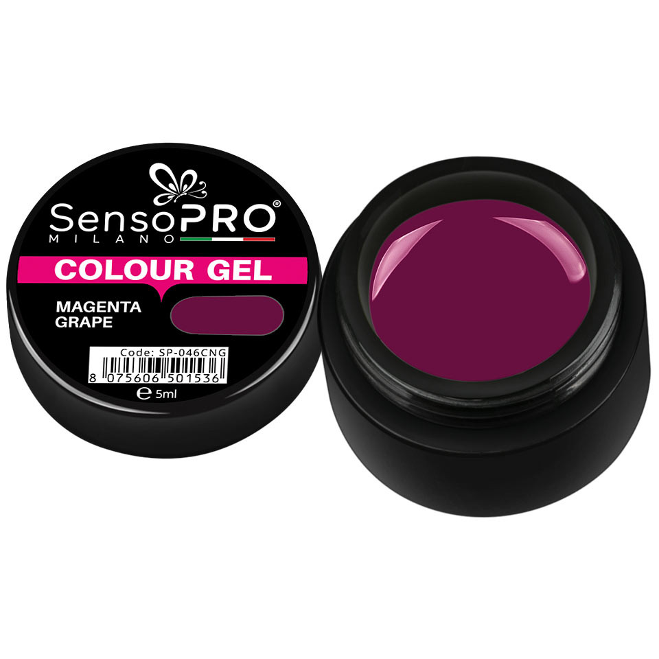 Gel UV Colorat Magenta Grape 5ml, SensoPRO Milano 5ml imagine pret reduceri