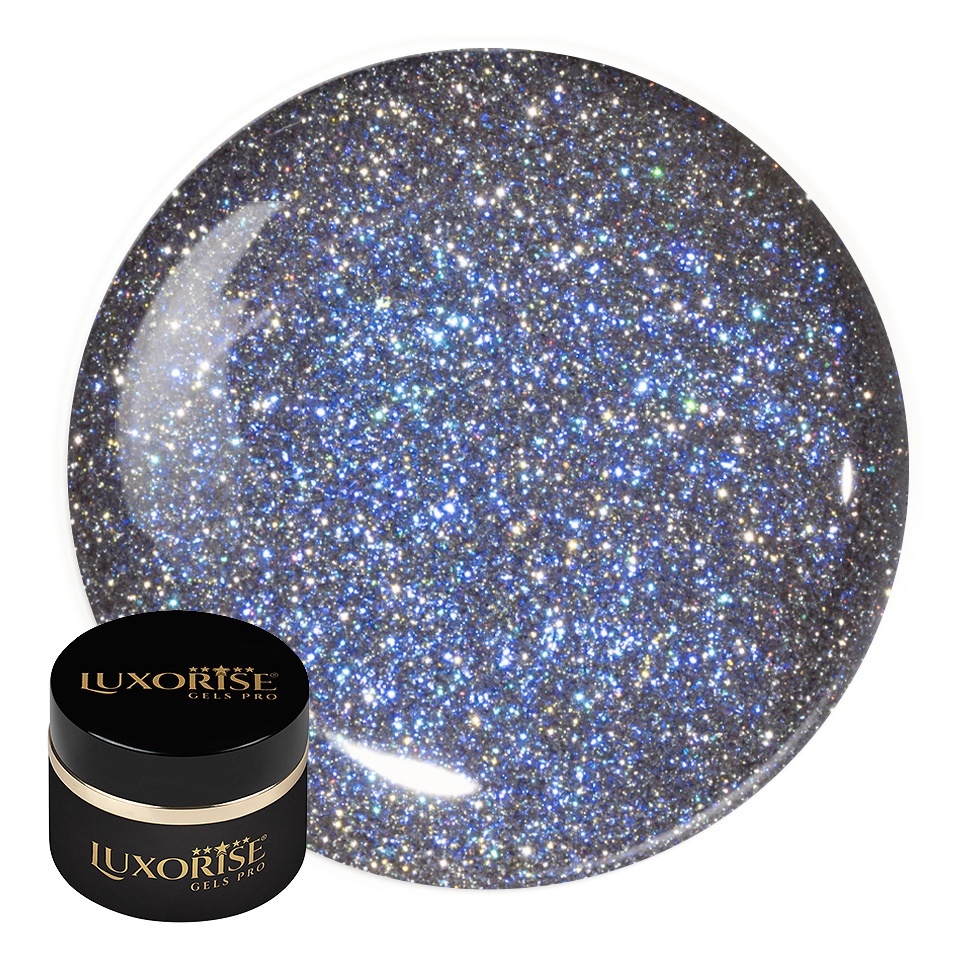 Gel UV Constructie Unghii RevoFlex Disco LUXORISE 15ml, Onyx Sparkle