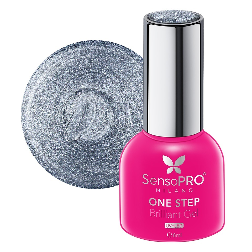 Oja Semipermanenta One Step Brilliant Gel SensoPRO Milano 8ml, Silver Box #82 – Oja One Step SensoPRO 8ml SensoPRO Milano Argintiu