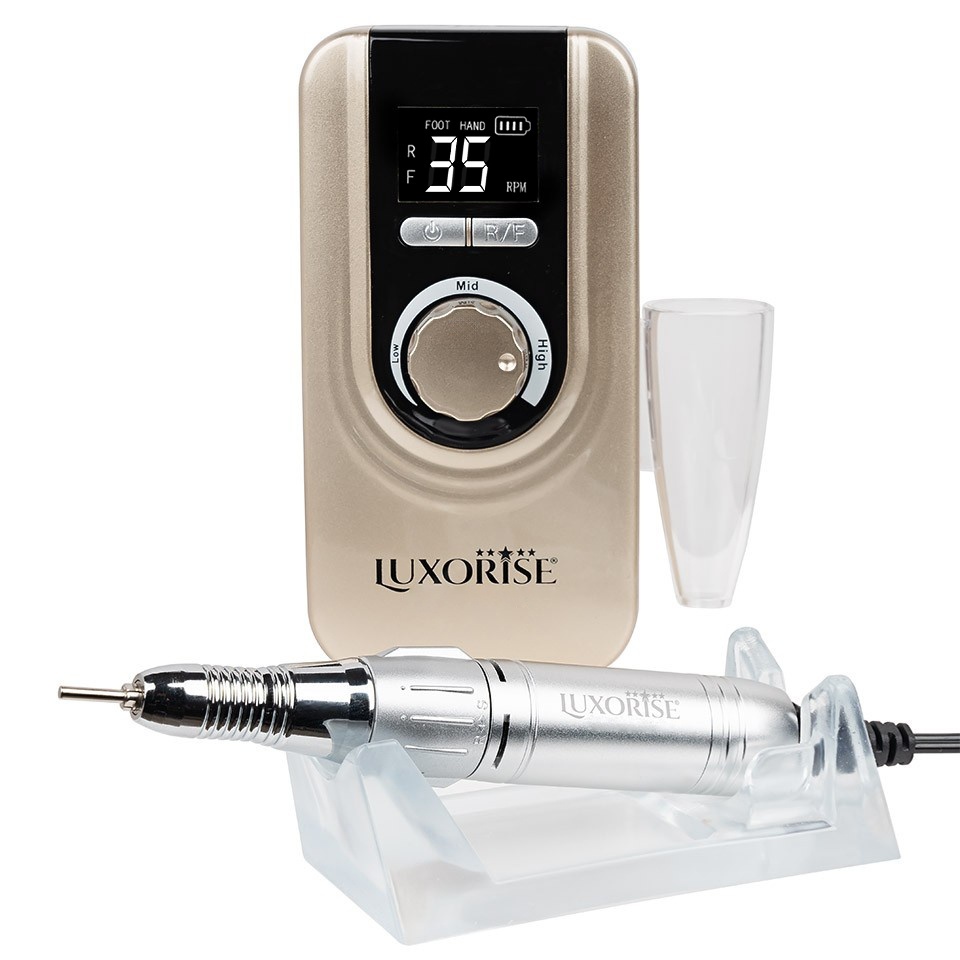 Pila Electrica Portabila Revolution Elite – LUXORISE , 35.000 RPM, Gold Freze Unghii / Pile Electrice kitunghii.ro