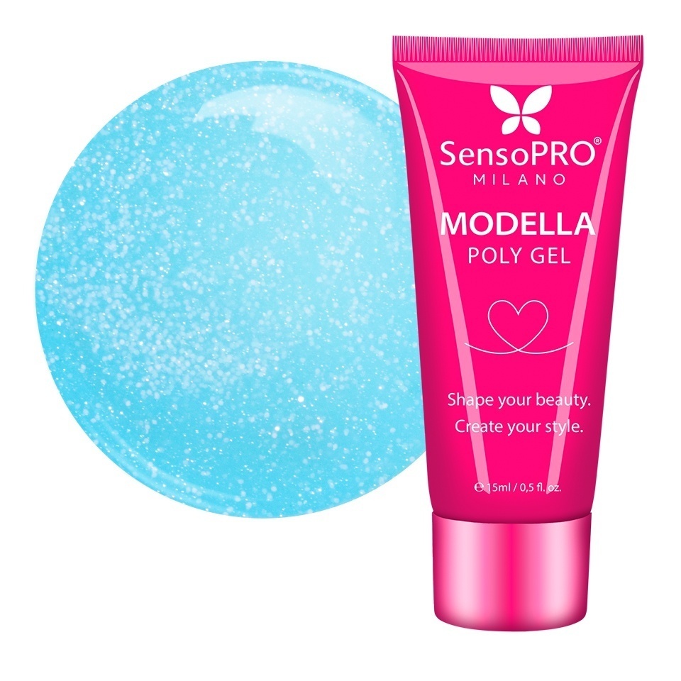 Polygel MODELLA SensoPRO Milano – Aqua Mirage, 15ml Polygel - MODELLA kitunghii.ro